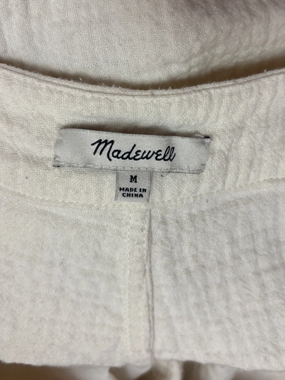 Madewell White Women’s Textured Overalls - Medium